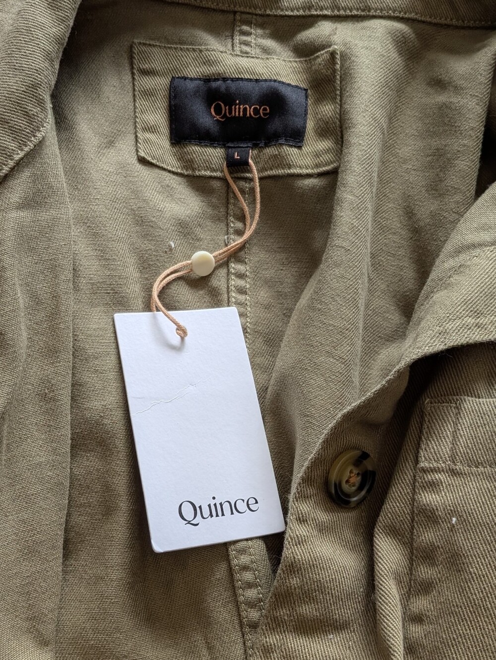 NWT Quince Organic Comfort Stretch Chore Jacket L Cotton Gorpcore Shacket - Picture 6 of 8
